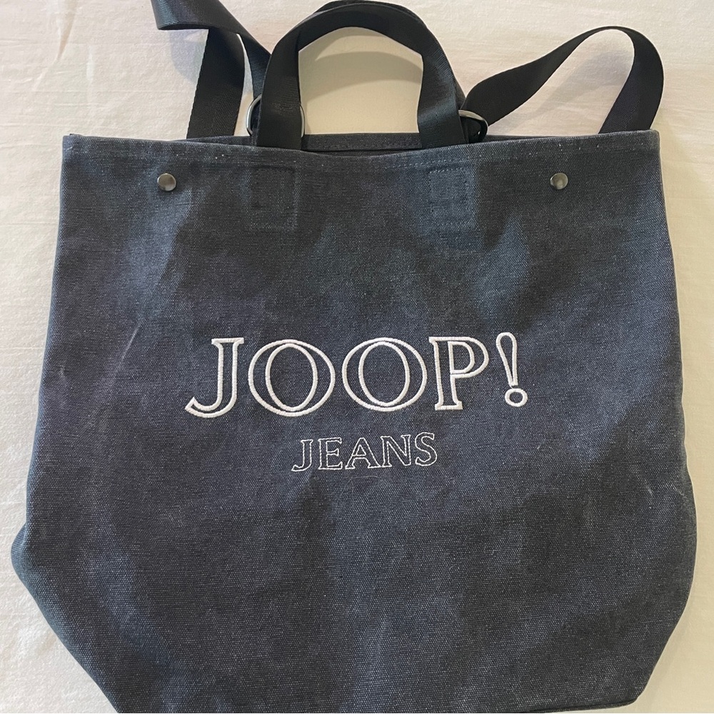 JOOP Jeans Charcoal Grey Canvas Logo Backpack Purse/Bag